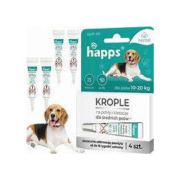 KROPLE NA PCHŁY I KLESZCZE HAPPS 10-20KG