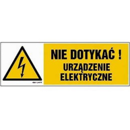 naklejka nie dotykać urządzenie elektryczne