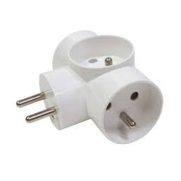 ELGOTECH Rozgałęźnik Wtyczkowy 3 Gniazda Okrągłe z Uziemieniem R-30