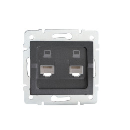 Gniazdo komputerowe podwójne niezależne (2x RJ45Cat 5e Jack) LOGI