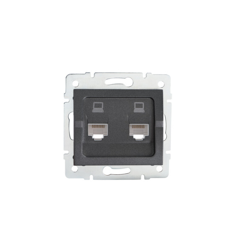 Gniazdo komputerowe podwójne niezależne (2x RJ45Cat 5e Jack) LOGI