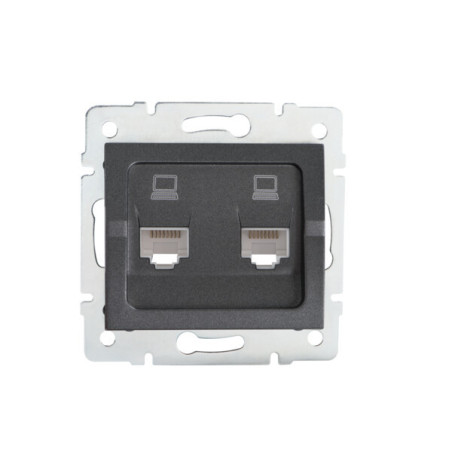 Gniazdo komputerowe podwójne niezależne (2x RJ45Cat 5e Jack) LOGI