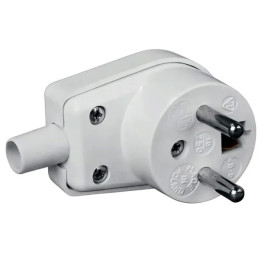 Wtyczka kątowa WB-6 z uziemieniem 16A/250V biała