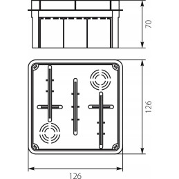 PUSZKA ELEKTRYCZNA PODTYNKOWA 126X126X70