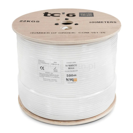 Kabel koncentryczny tc 685CU-102 LSZH B2ca (RG6 / 1,02 / TRI-SHIELD) /500m ELPIO