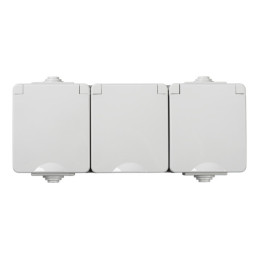Gniazdopotrójne francuskie TEKNO IP65GR GN3x2P+Z