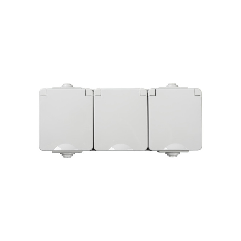 Gniazdopotrójne francuskie TEKNO IP65GR GN3x2P+Z