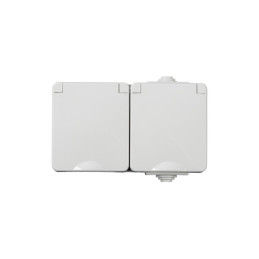 Gniazdo francuskie podwójne TEKNO IP65GR GN2x2P+Z