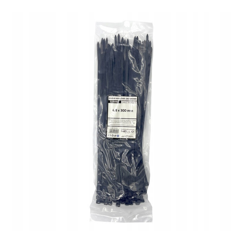 Opaski kablowe 4,8x300 czarne