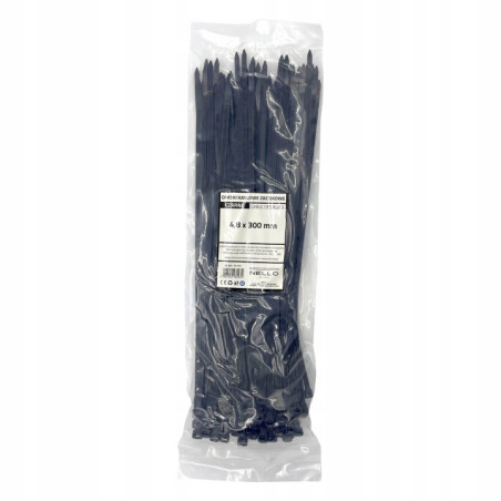 Opaski kablowe 4,8x300 czarne