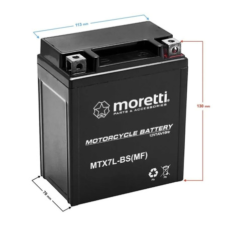 AKUMULATOR MORETTI MTX7L ŻEL