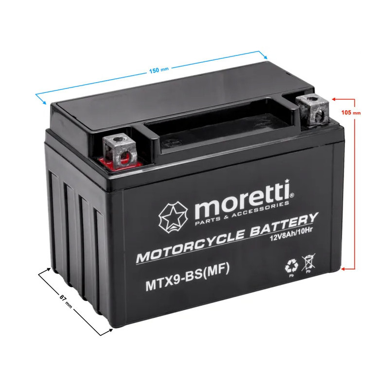 AKUMULATOR MORETTI MTX9-BS ŻEL